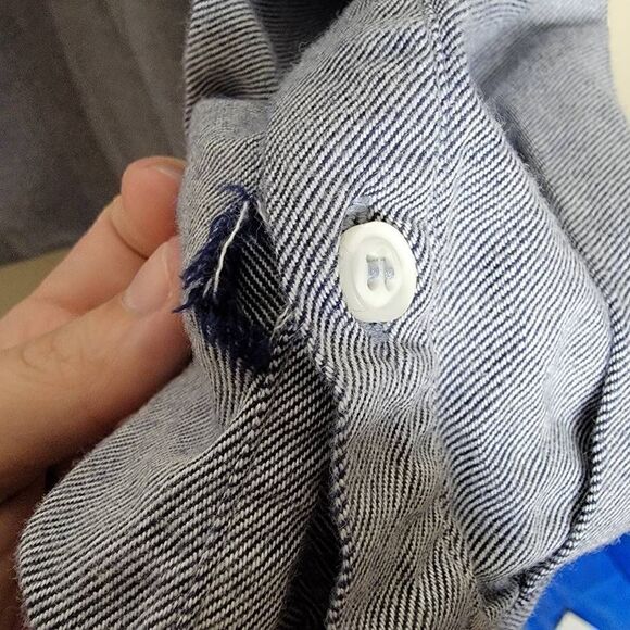 Mango MNG Slim Fit Casual Cotton Button Down Shirt Blue XXS - Picture 6 of 11